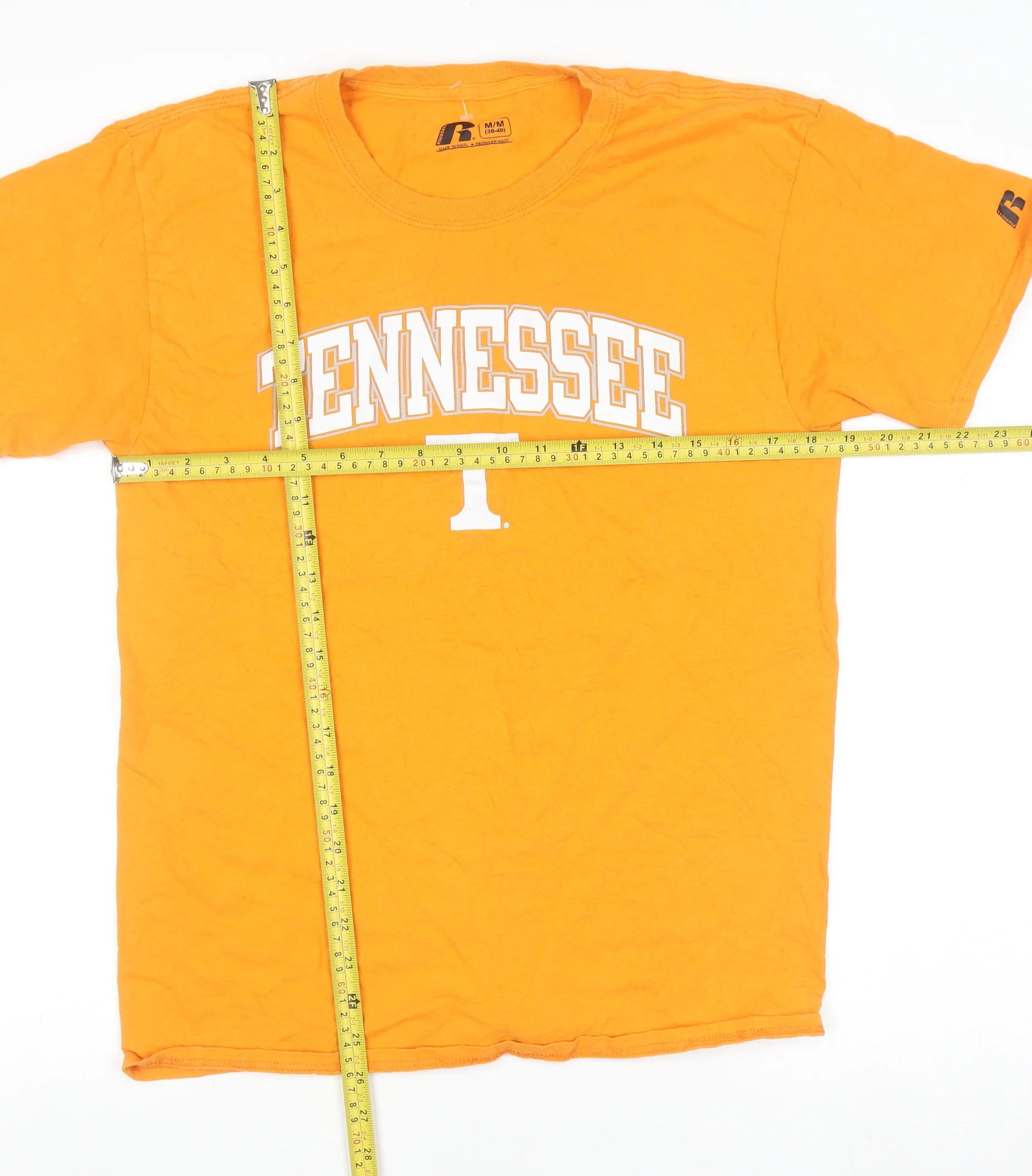 Russell Men's Orange Tennessee Graphic Short Sleeve Cotton T-Shirt Size M - Image 2
