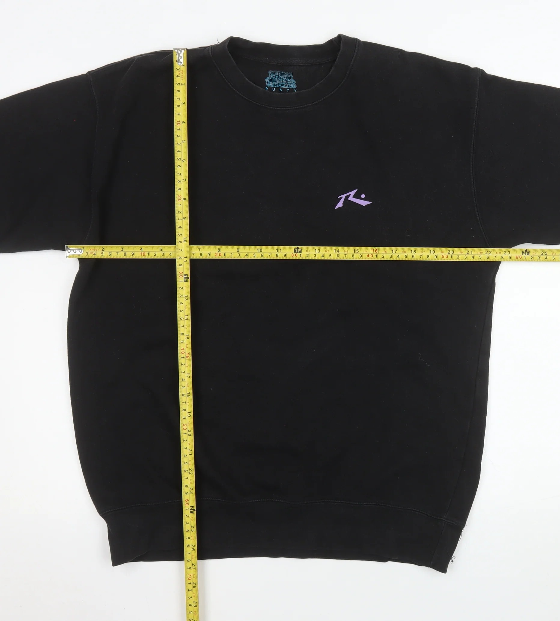 Rusty Men's Black Graphic Pullover Sweatshirt L - Image 2