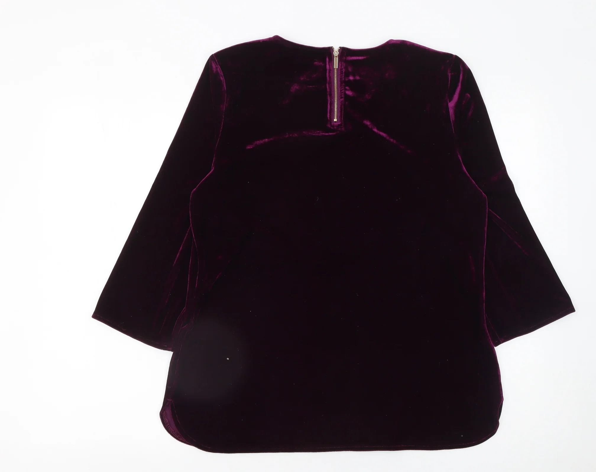 Ruth Langsford Women's Purple Velvet Long Sleeve Blouse UK 16 - Image 3