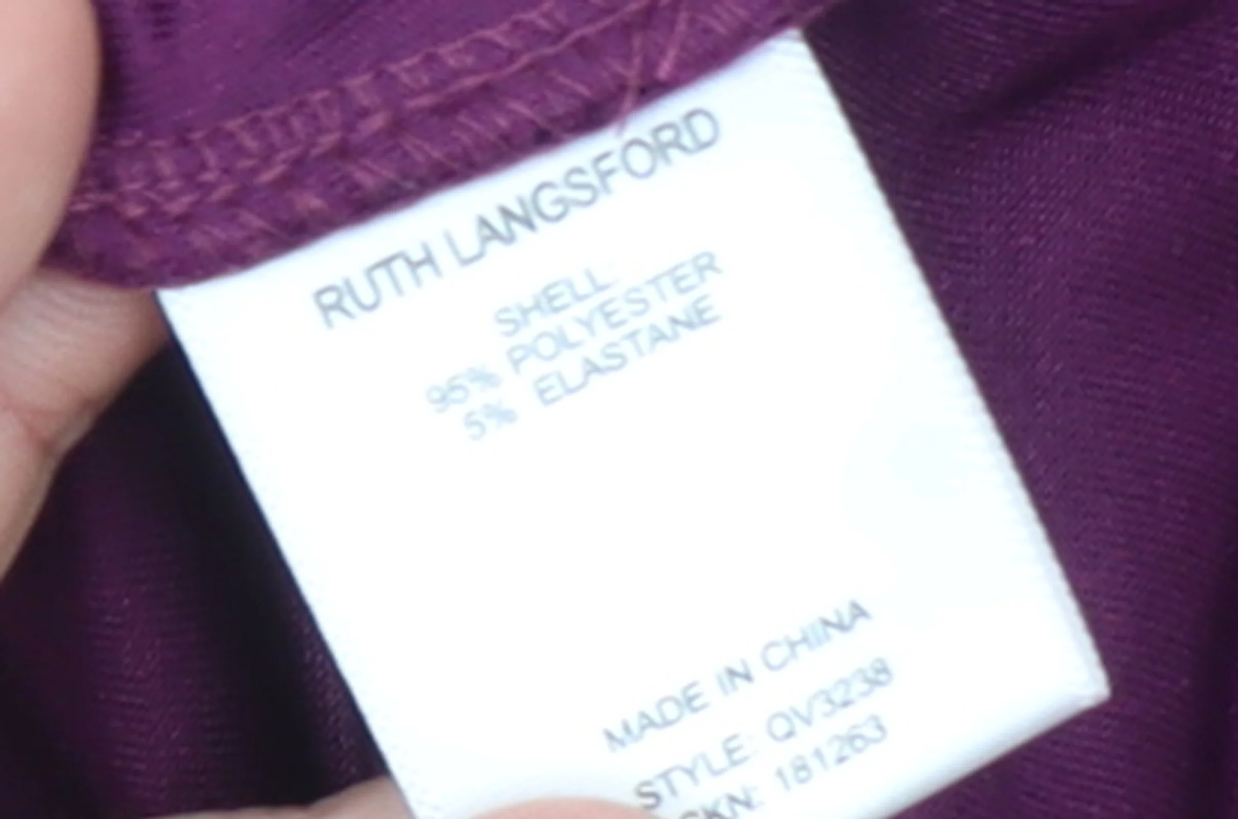 Ruth Langsford Women's Purple Velvet Long Sleeve Blouse UK 16 - Image 5