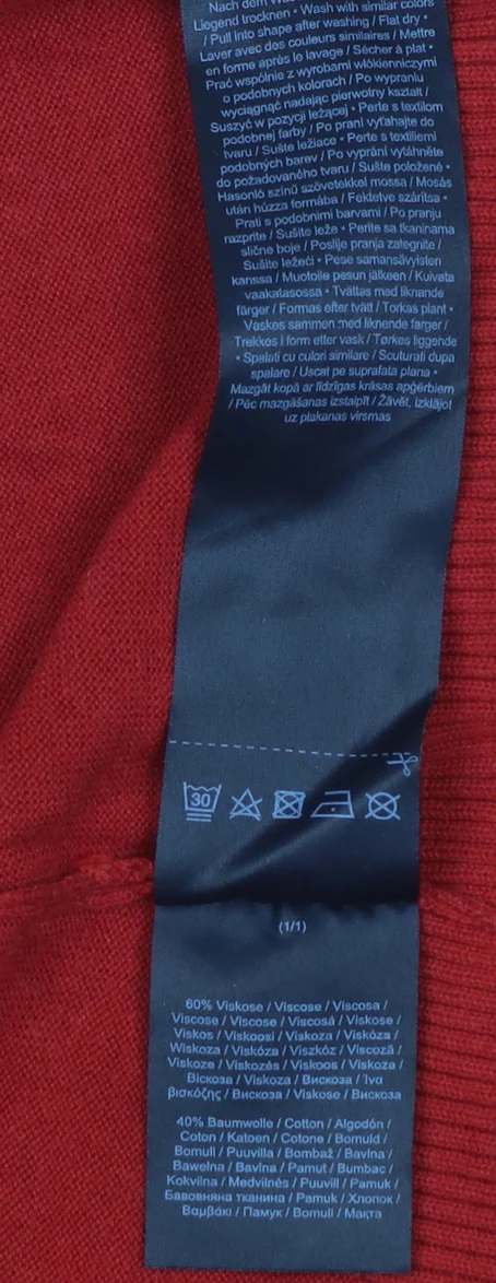 s.Oliver Women's Red Cardigan Size 10 Viscose Cotton Knit - Image 6