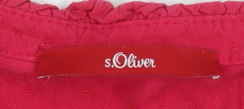 s.Oliver Women's Red Viscose Long Sleeve Tunic Blouse Size 14 - Image 4