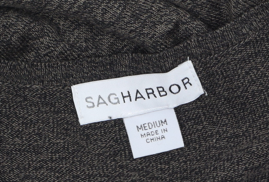 Sag Harbor Women's Grey Knit Open Cardigan Size M - Image 5