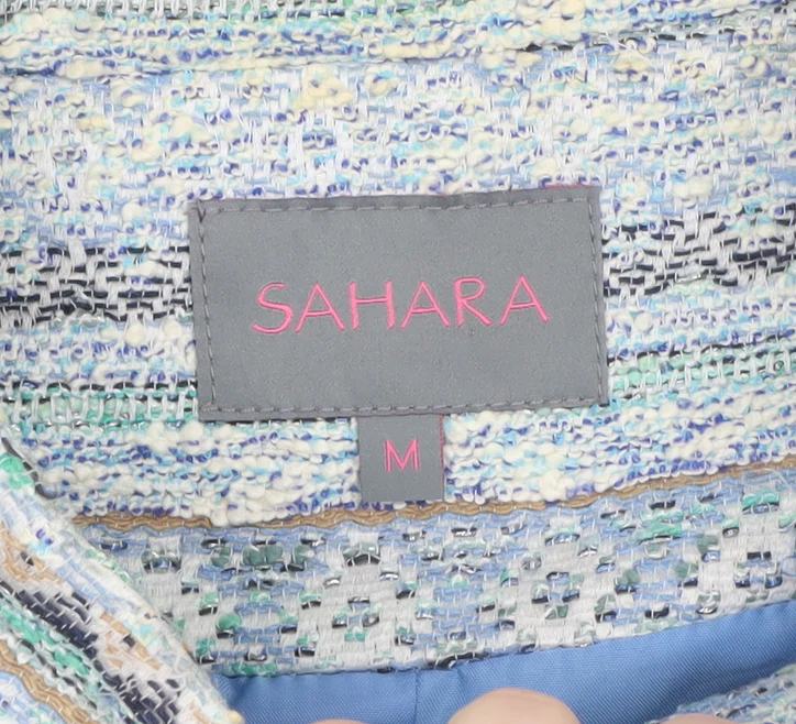 Sahara Womens Multicoloured Tweed Button Jacket Size M - Image 4