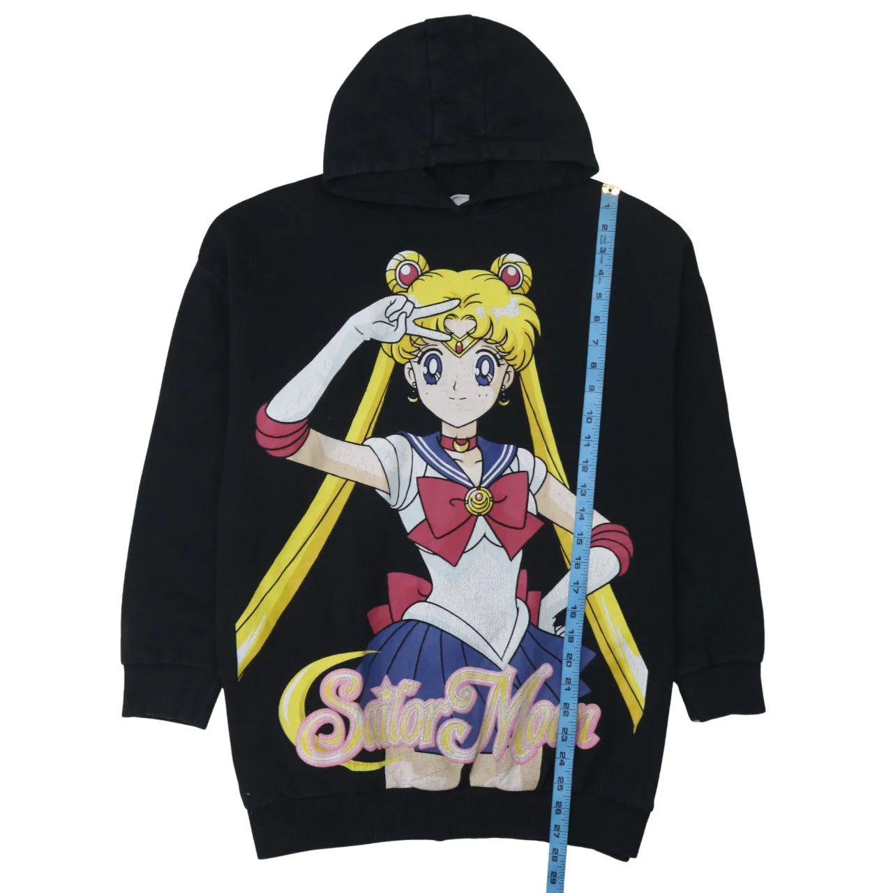 Sailor Moon Women's Black Pullover Hoodie Size 10 Graphic Print - Image 3