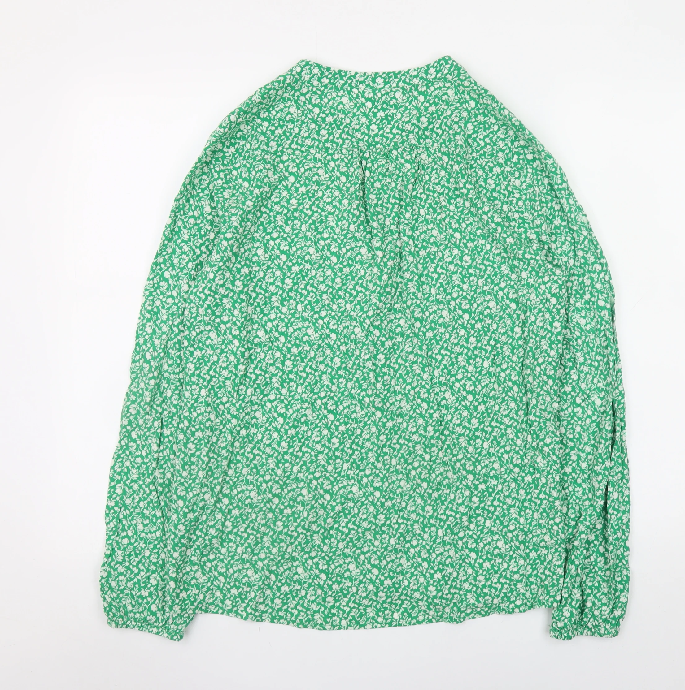 Saint Tropez Women's Green Floral Viscose Tunic Blouse Size S - Image 3