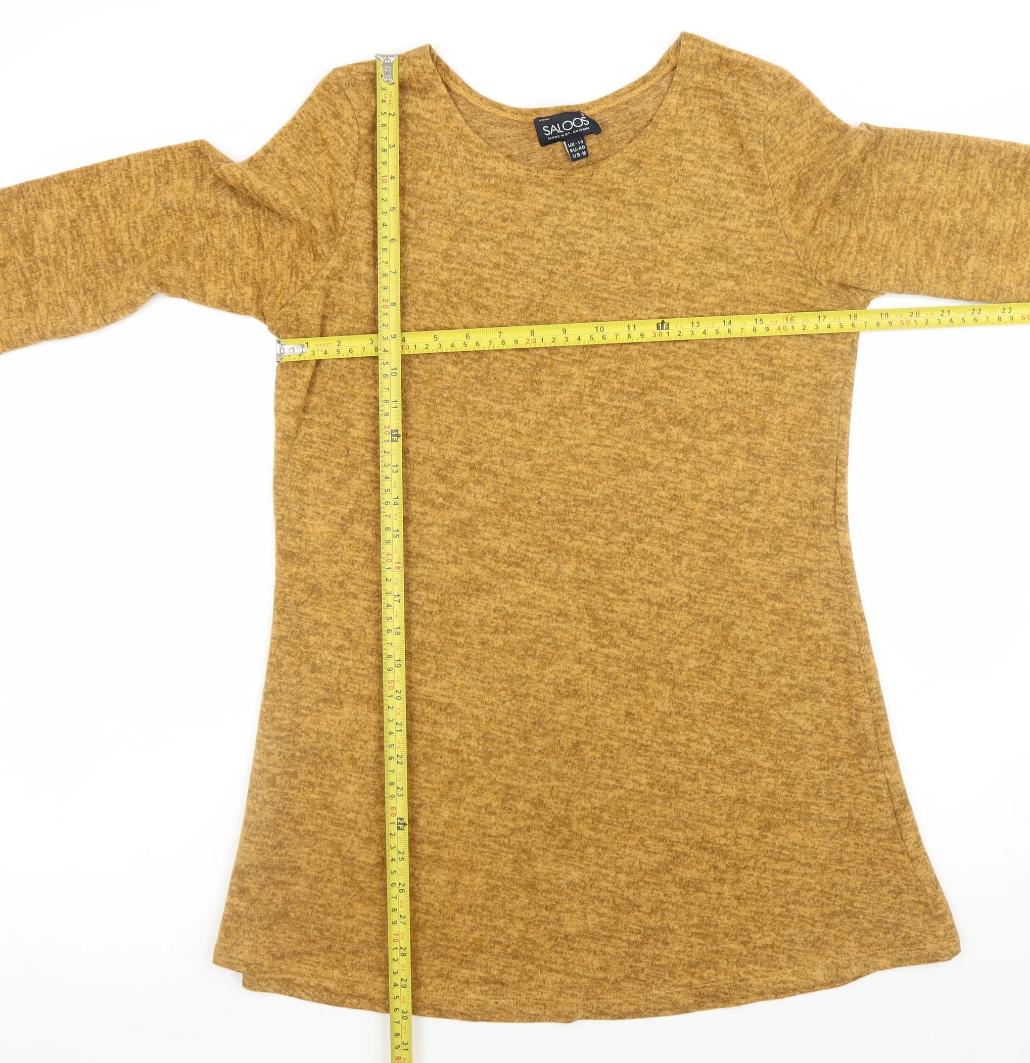 Saloos Women Brown A-Line Knit Dress Size 14 3/4 Sleeve - Image 2