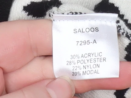 Saloos Women's Black White Animal Print Long Sleeve Cardigan Size 18 - Image 4