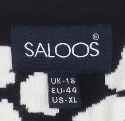 Saloos Women's Black White Animal Print Long Sleeve Cardigan Size 18 - Image 5