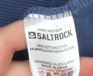 Saltrock Men's Blue Hooded Full Zip Cotton Jacket S - Image 5