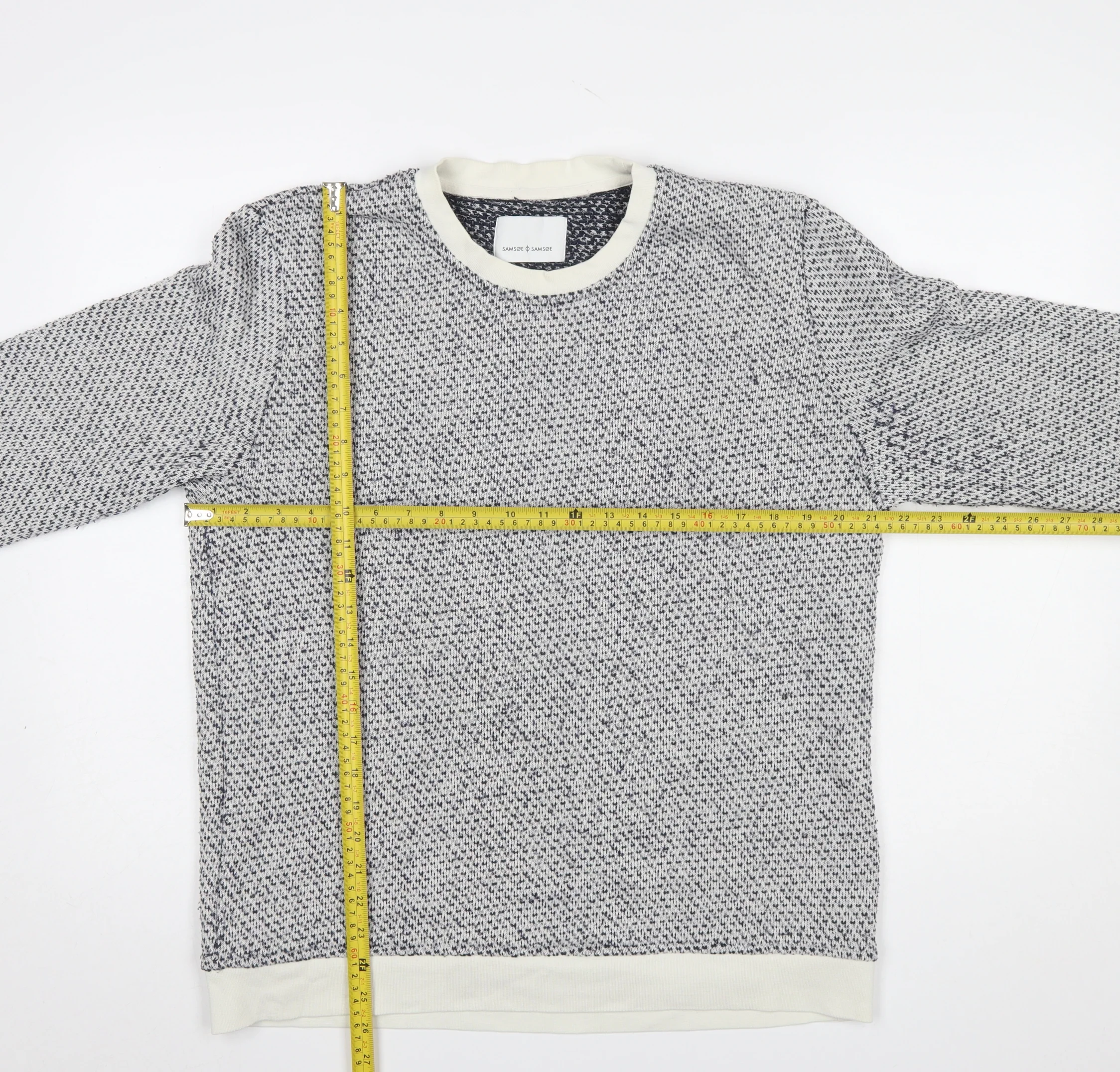 Samsøe Samsøe Men Clear Cotton Knit Crew Neck Jumper Size L - Image 2