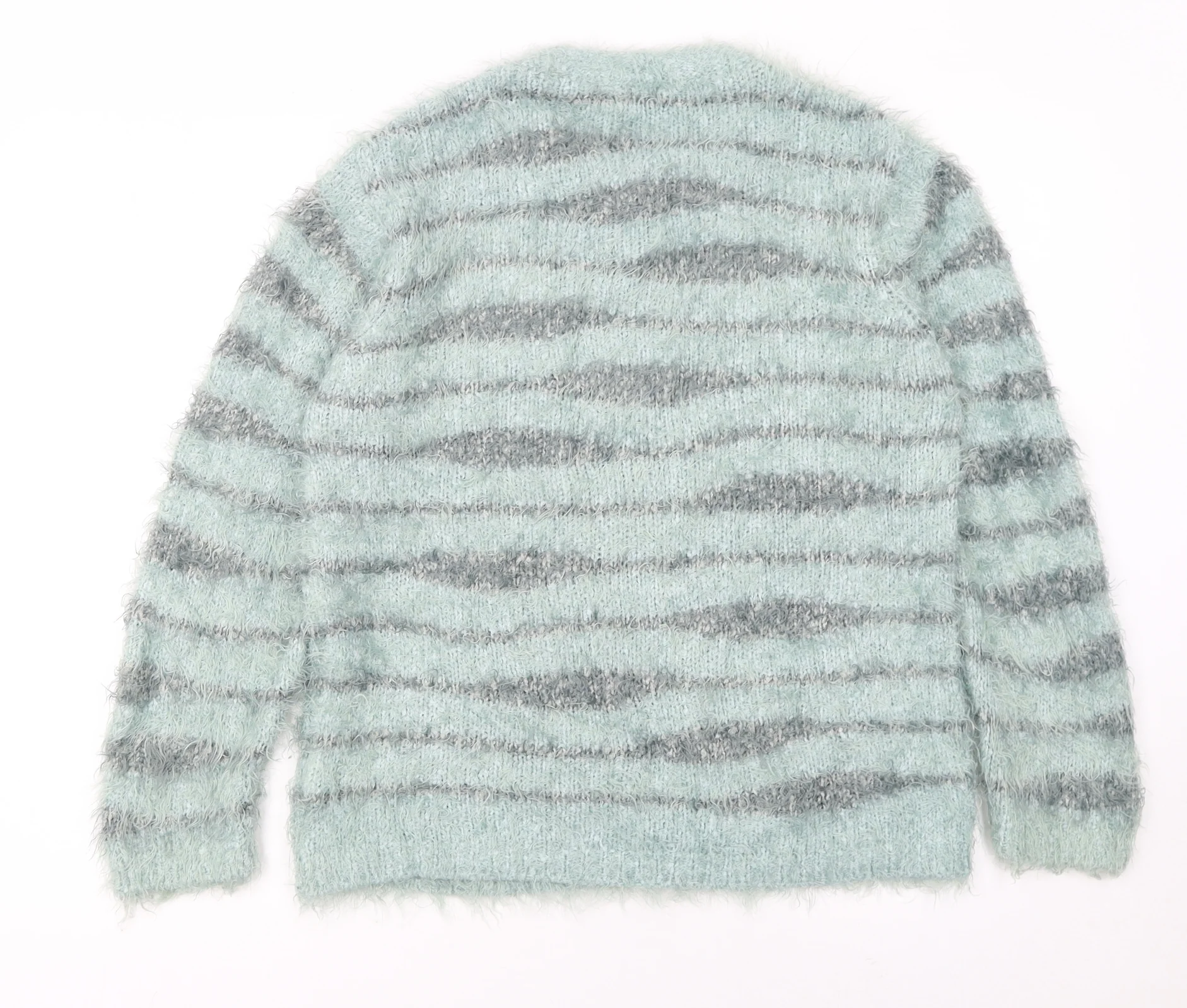 Sandwich Womens Blue Striped Chunky Knit Pullover Jumper Size L - Image 3