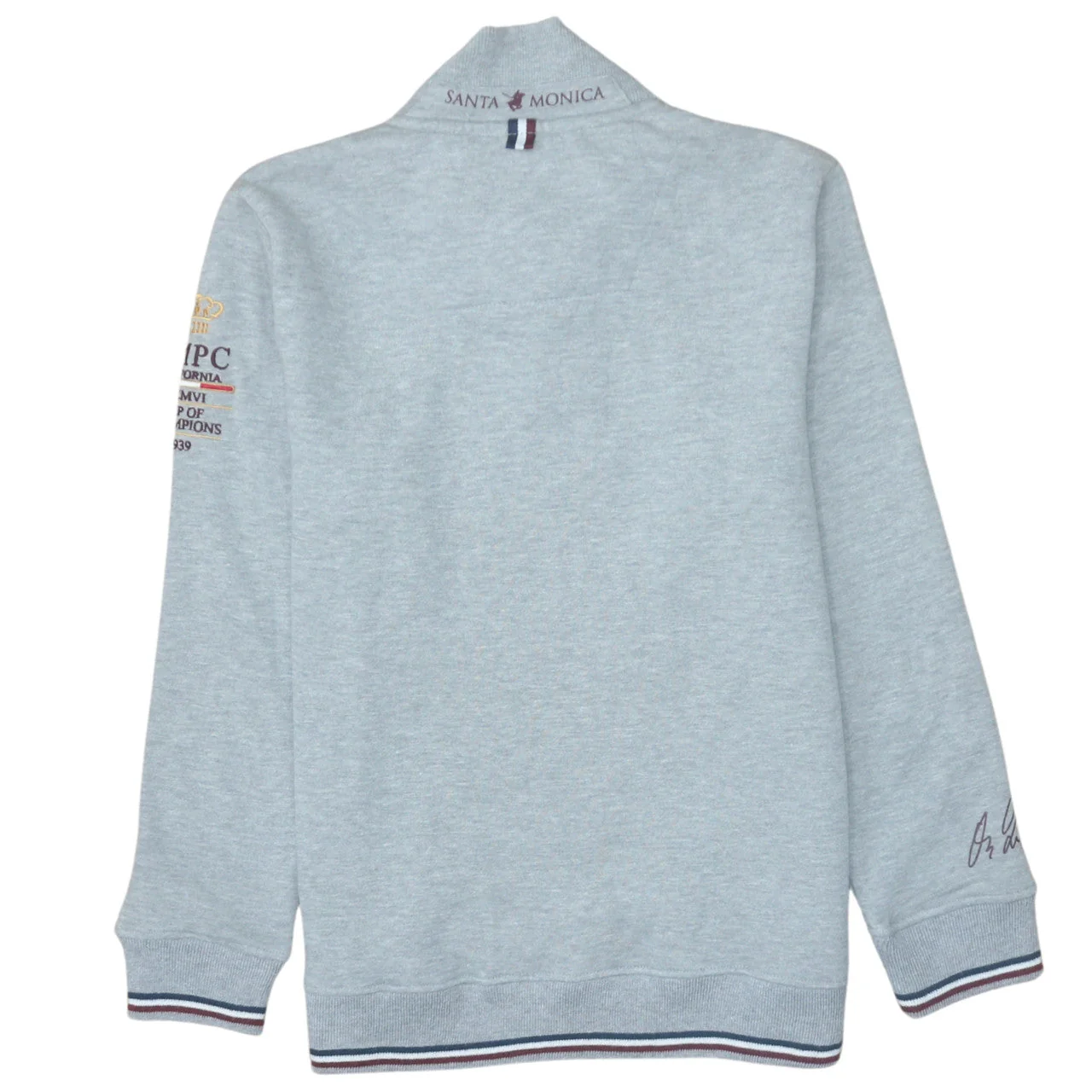 Santa Monica Polo Club Boys Grey 13 Years 1/4 Zip Sweatshirt - Image 4