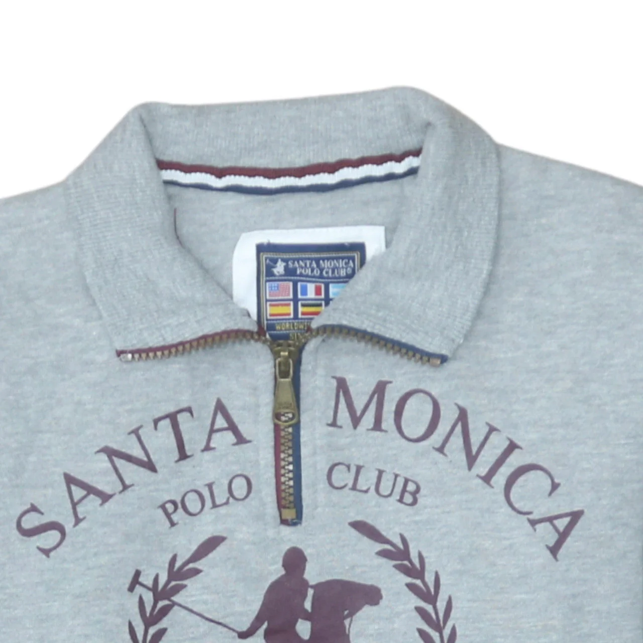 Santa Monica Polo Club Boys Grey 13 Years 1/4 Zip Sweatshirt - Image 8