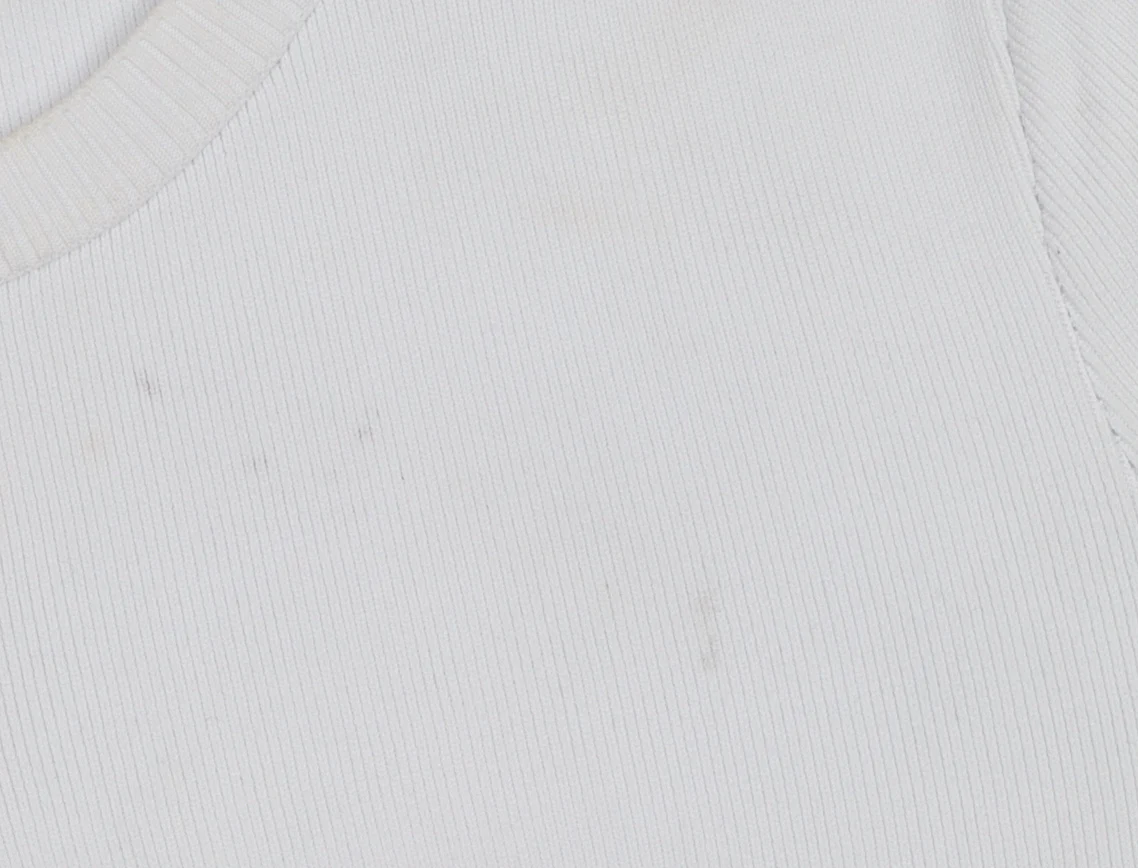 Savida Women's White Floral Embroidered Short Sleeve Pullover Jumper Size 14 - Image 7