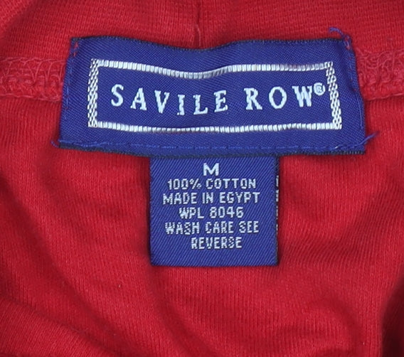 Savile Row Women Red Roll Neck Long Sleeve Cotton Top M - Image 4