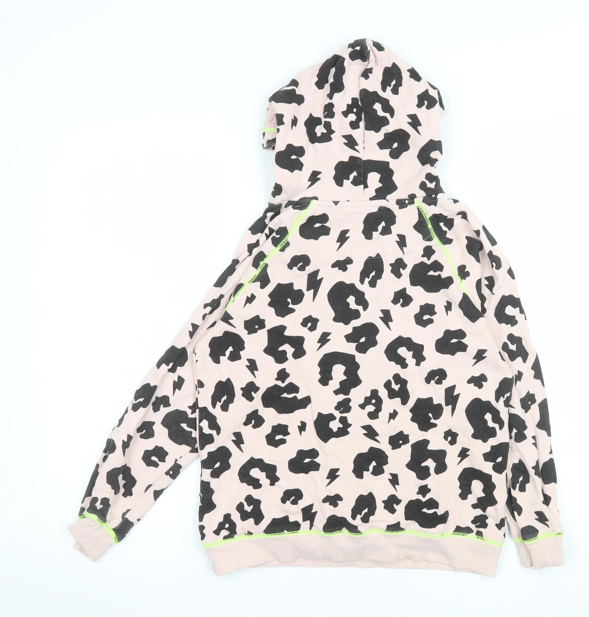 Scamp & Dude Girls Beige Leopard Print Pullover Hoodie 8-9 Years Organic Cotton - Image 3