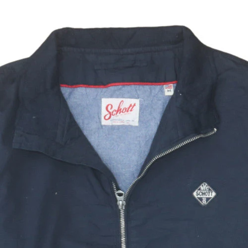Schott Men's Blue Cotton Bomber Jacket M Classic Casual Zip-Up - Image 7