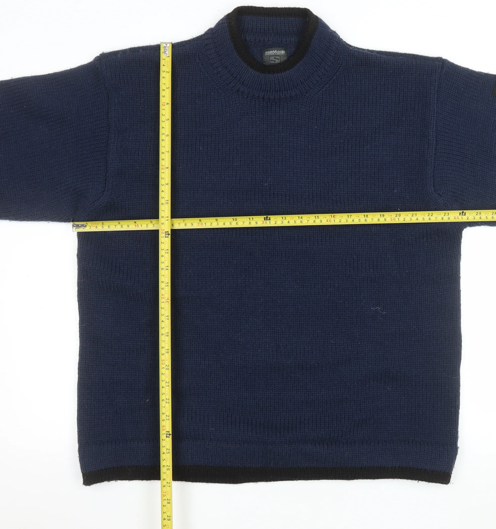Scotch & Soda Men's Blue Wool Blend Crew Neck Jumper Size L - Image 2