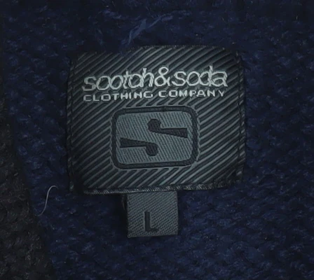 Scotch & Soda Men's Blue Wool Blend Crew Neck Jumper Size L - Image 4