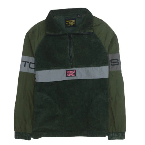 Scotch & Soda Men's Green Corduroy 1/4 Zip Jacket Size M