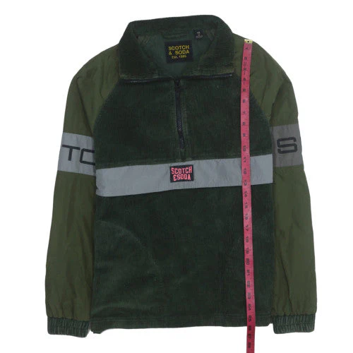 Scotch & Soda Men's Green Corduroy 1/4 Zip Jacket Size M - Image 2