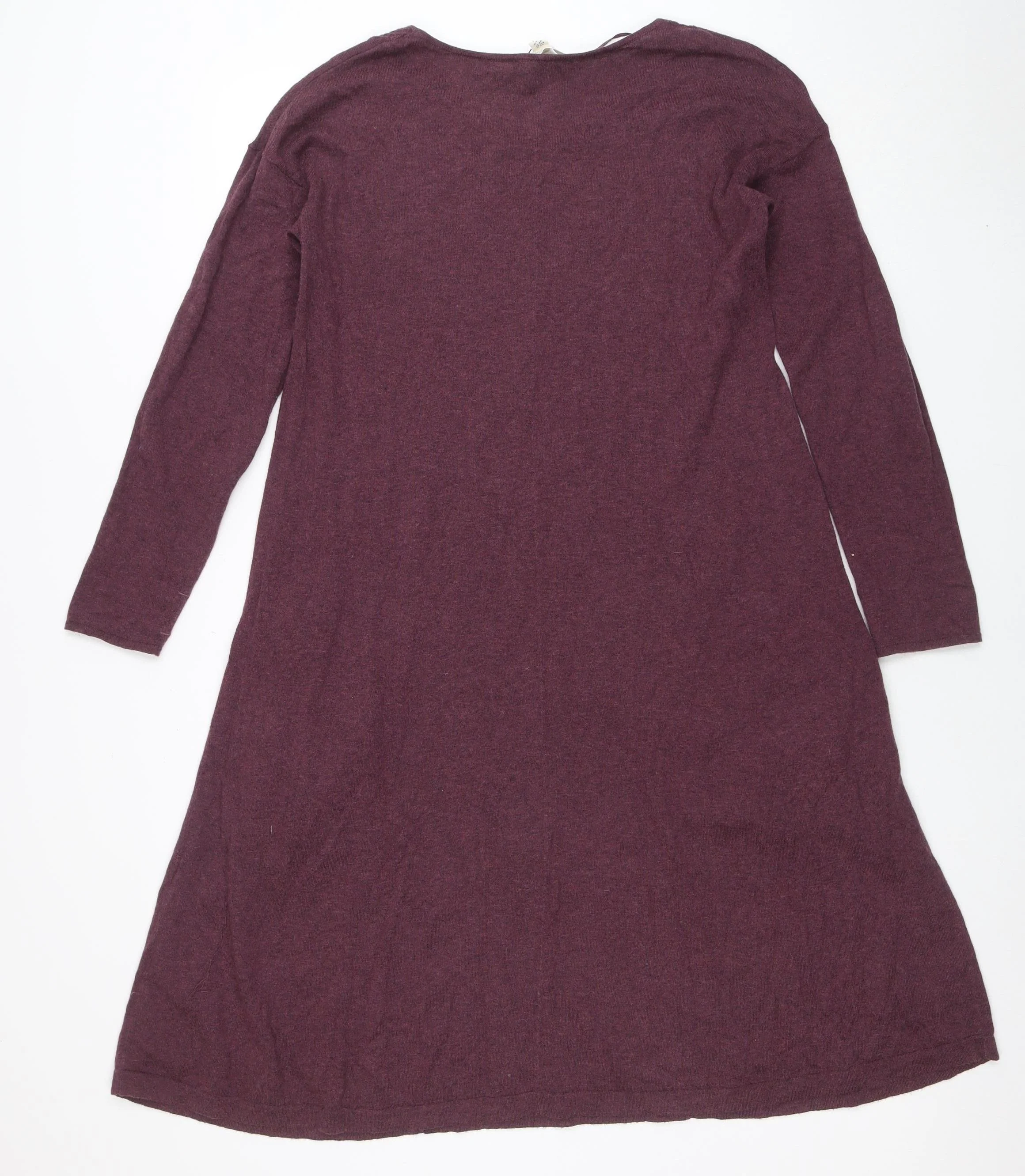 Seasalt Women Purple Size 8 A-Line Knit Cotton Wool Dress - Image 3