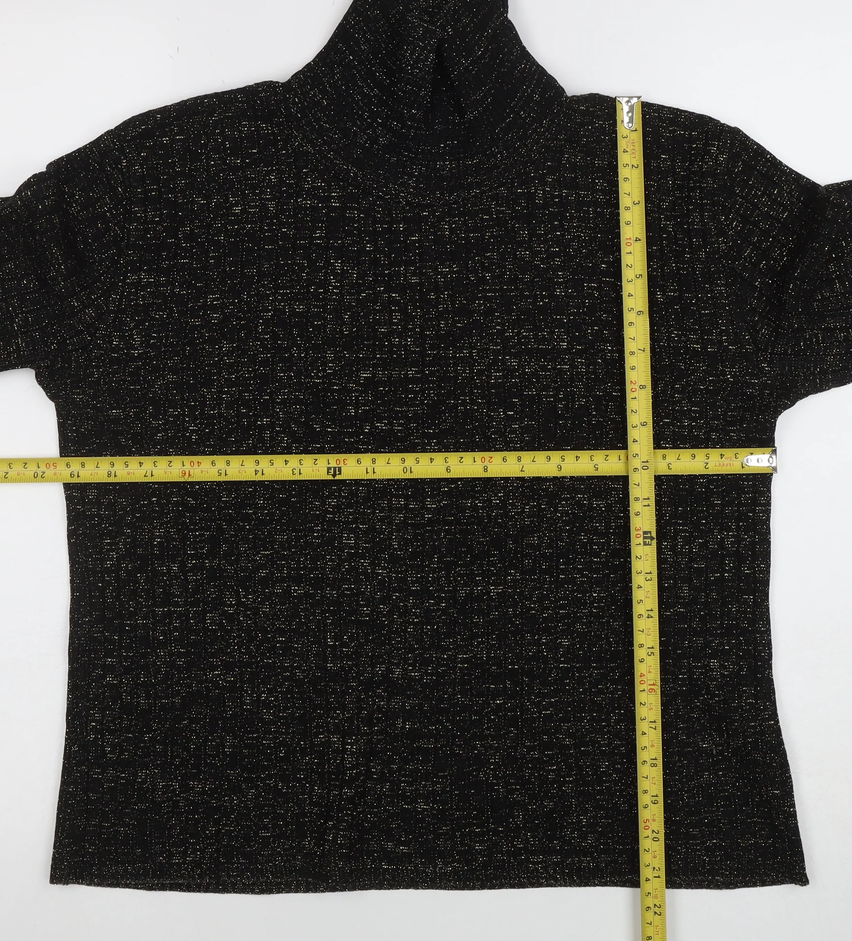Select Women's Black Roll Neck Glitter Knit Jumper Size 16 - Image 2