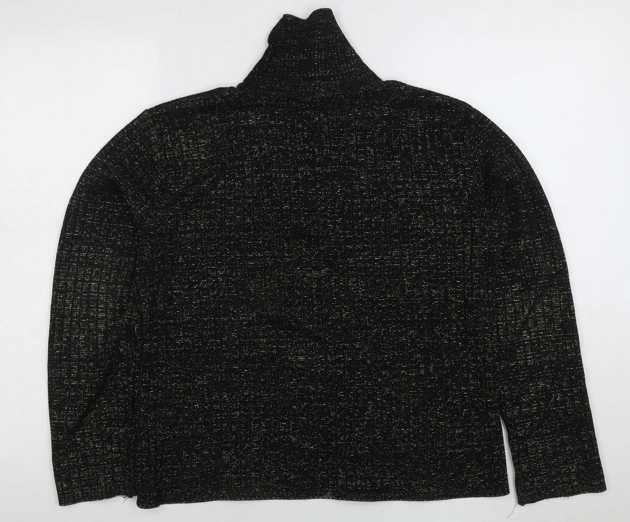 Select Women's Black Roll Neck Glitter Knit Jumper Size 16 - Image 3
