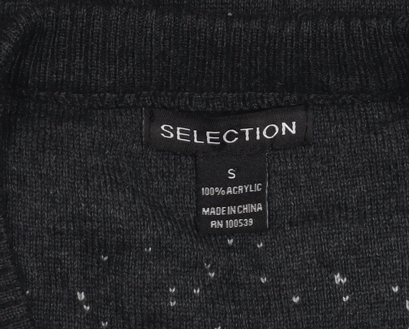 Selection Men's Grey V-Neck Pullover Acrylic Knit Sweatshirt Size S - Image 4