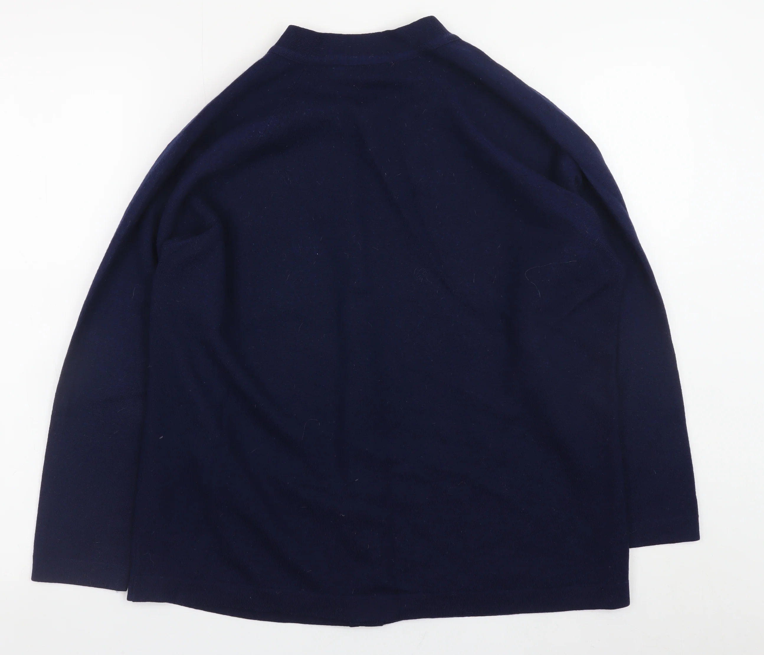 Selfridges Womens Blue Wool V-Neck Cardigan Size L - Image 3
