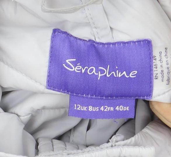 Seraphine Womens Grey 12 Hooded Quilted Puffer Jacket - Image 4