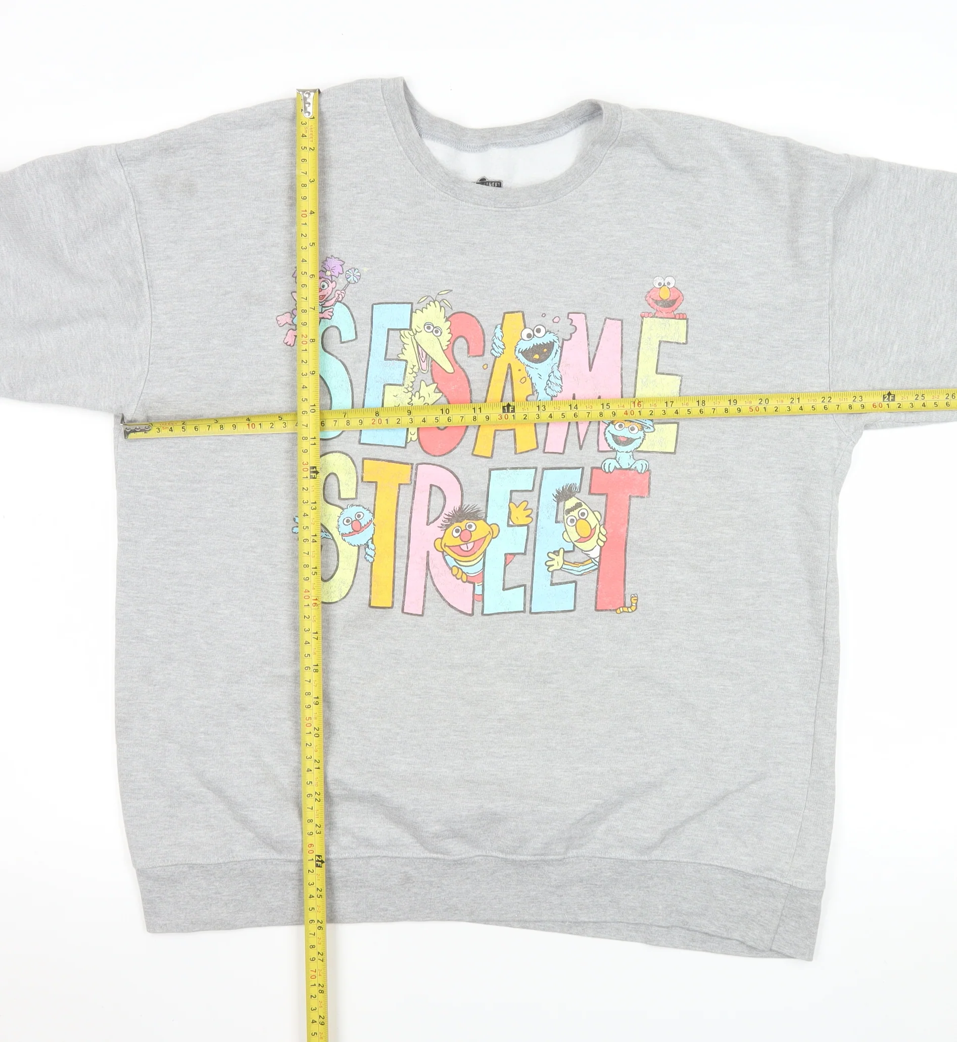 Sesame Street Grey Graphic Print Men's L Crew Neck Pullover Sweatshirt - Image 2