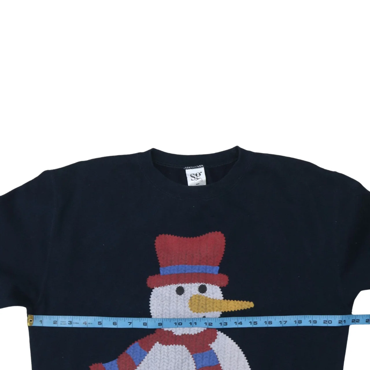 SG Men's Blue Snowman Christmas Sweatshirt Pullover Size M - Image 2