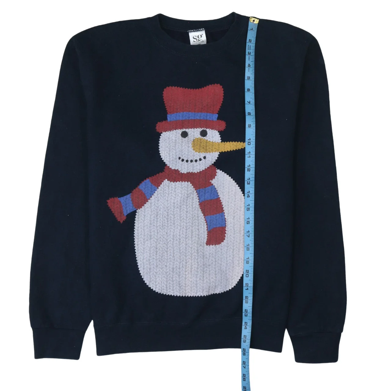 SG Men's Blue Snowman Christmas Sweatshirt Pullover Size M - Image 3