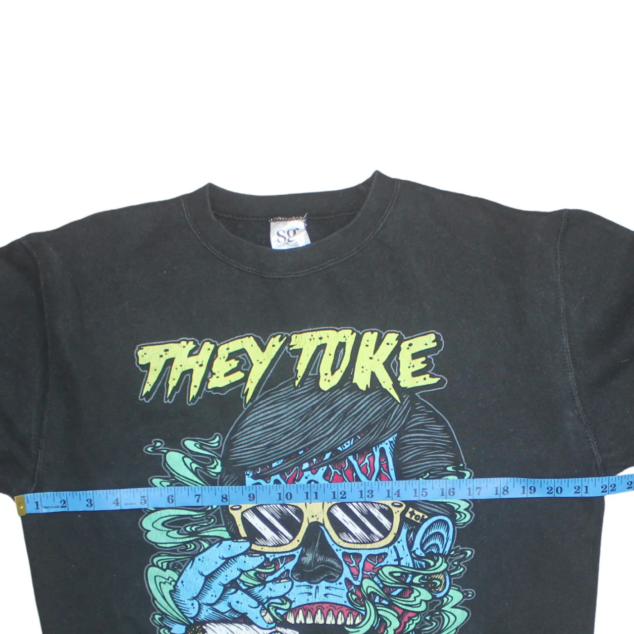 SG Unisex Black Graphic Print Pullover Sweatshirt Size L - Image 2