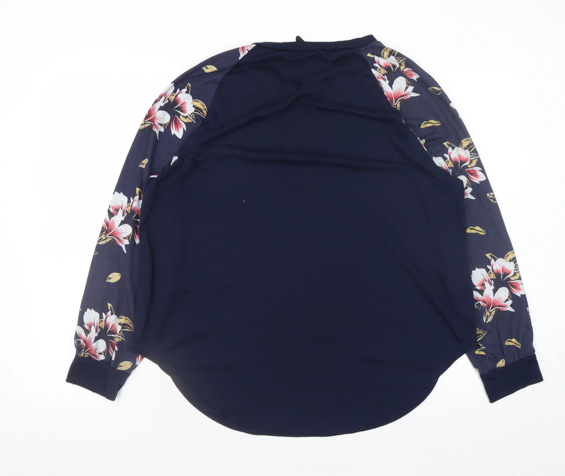 SHEIN Curve Women's Blue Floral Raglan Long Sleeve Tunic Blouse Size 18 Plus - Image 3