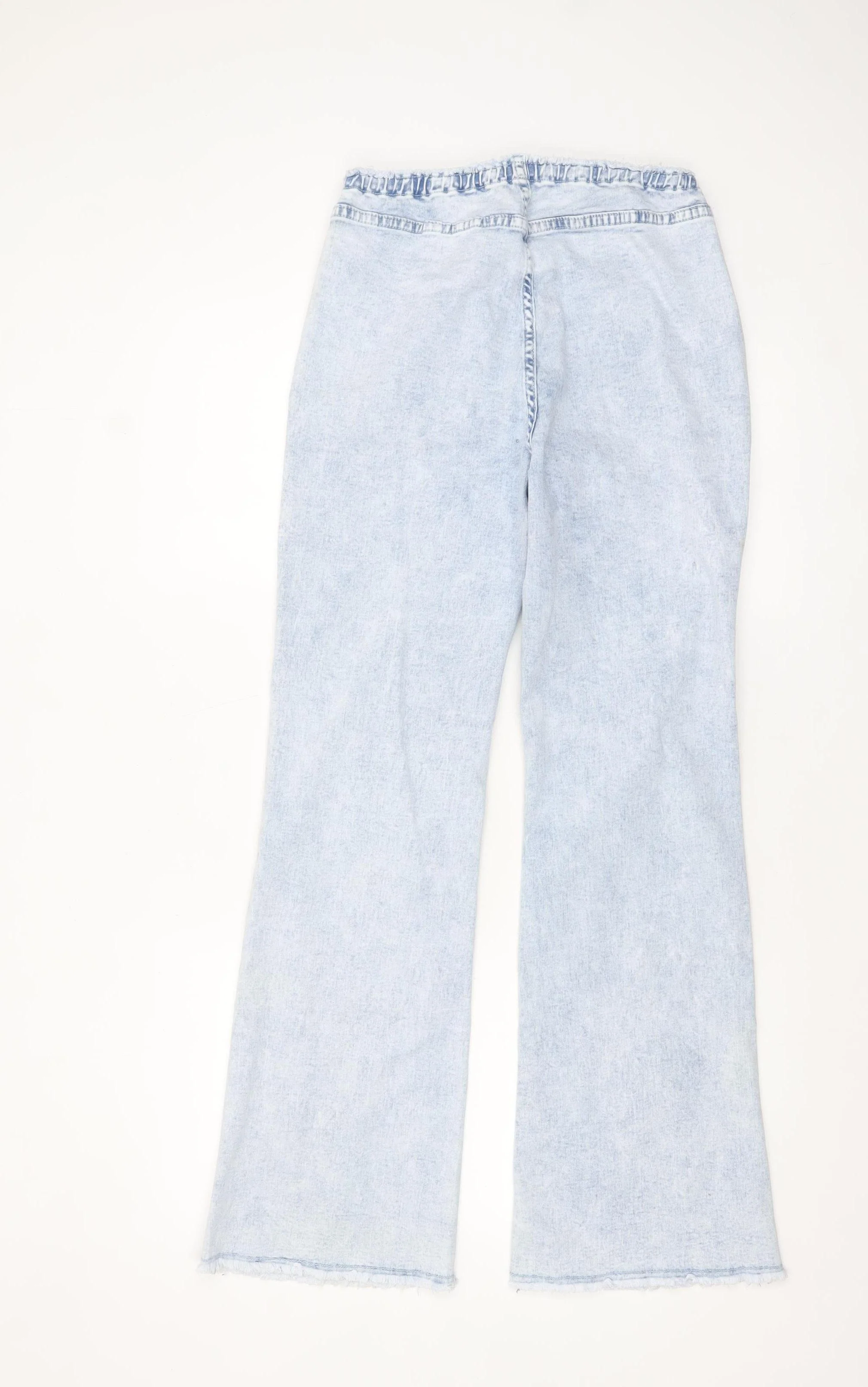 SHEIN Women’s Blue Acid Wash Flared Denim Jeans Size 30 - Image 3