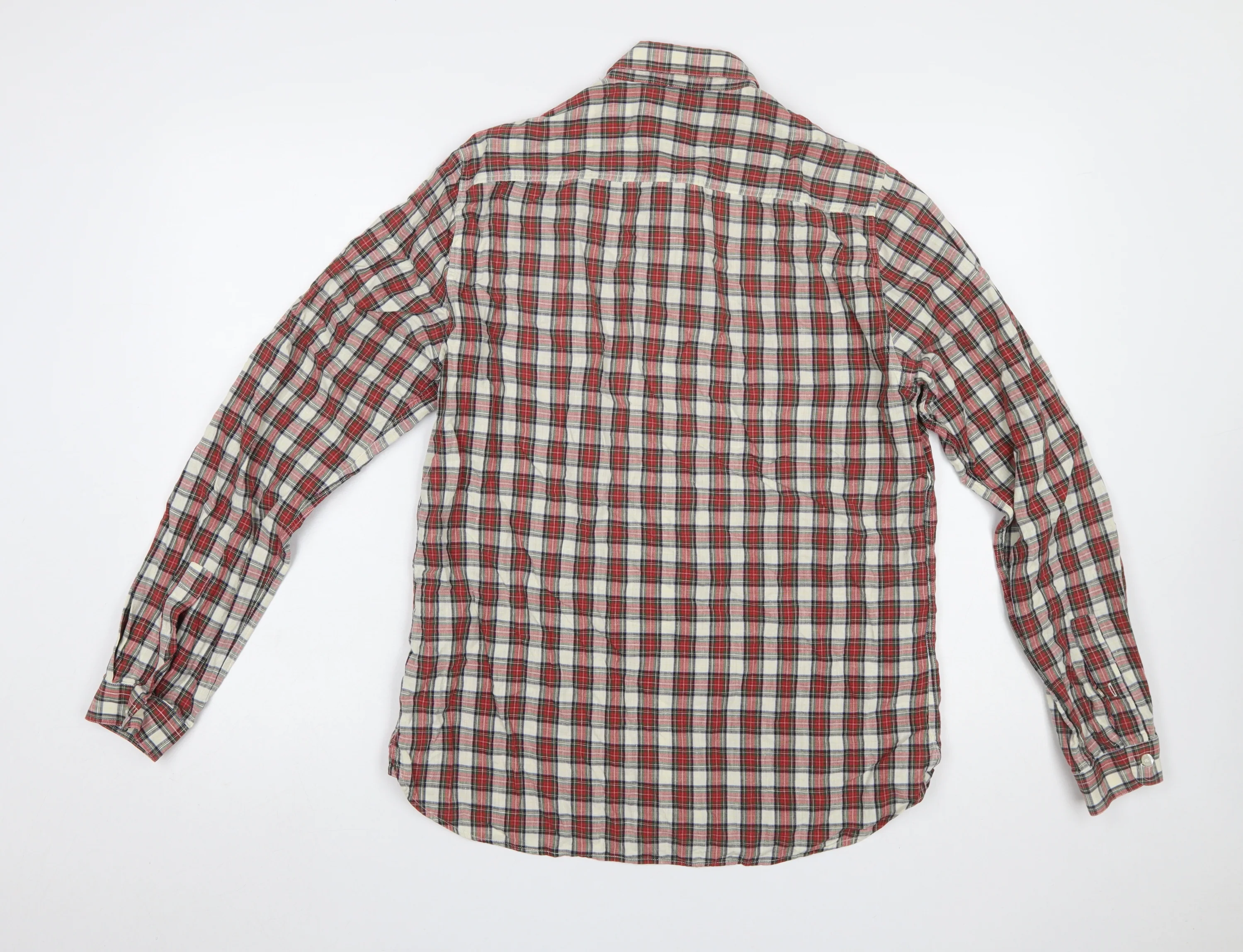 Shore Leave Men's Red Check Long Sleeve Button-Up Shirt Size M - Image 3
