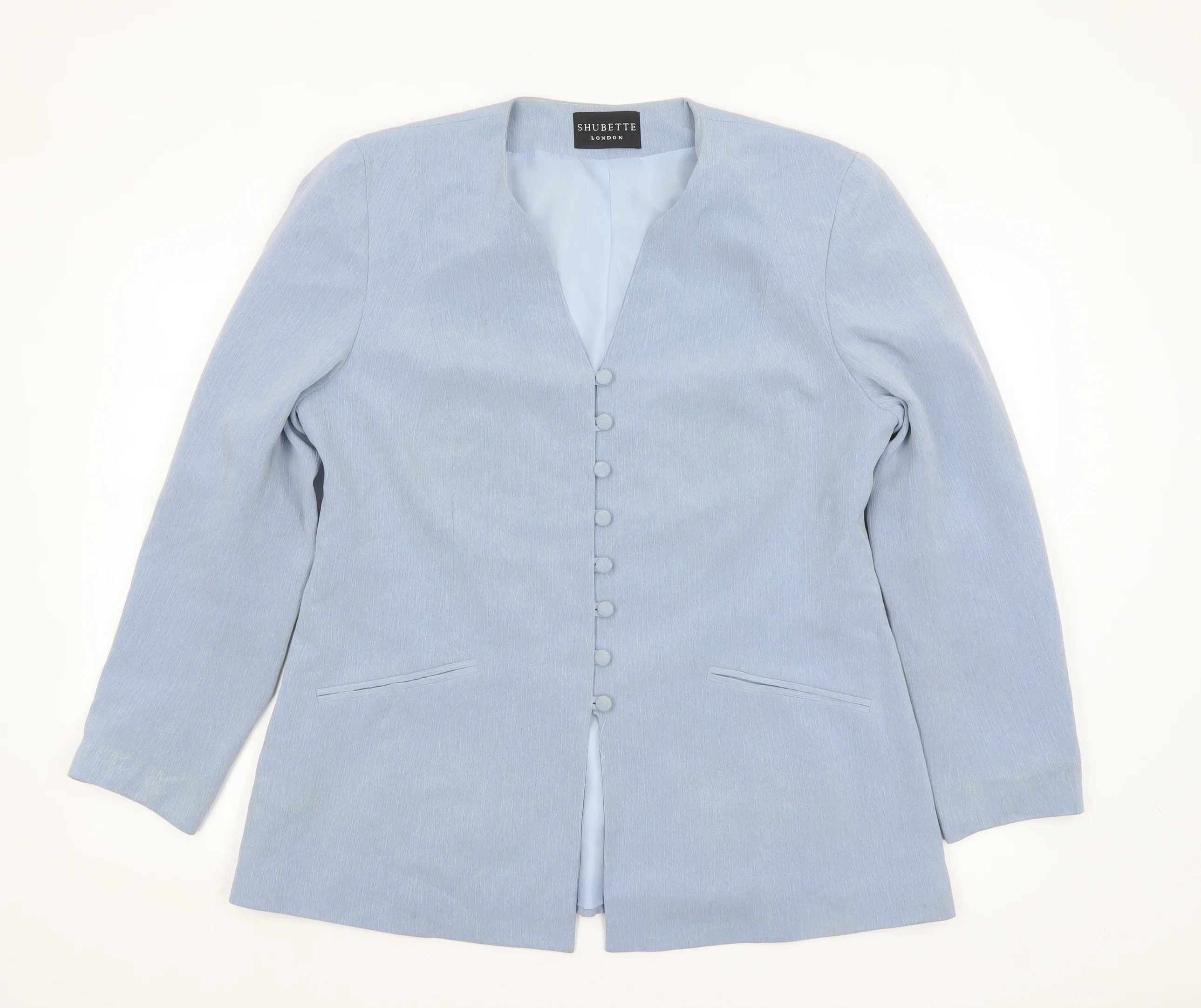 Shubette London Women's Blue Long Sleeve Single-Breasted Blazer Size 18
