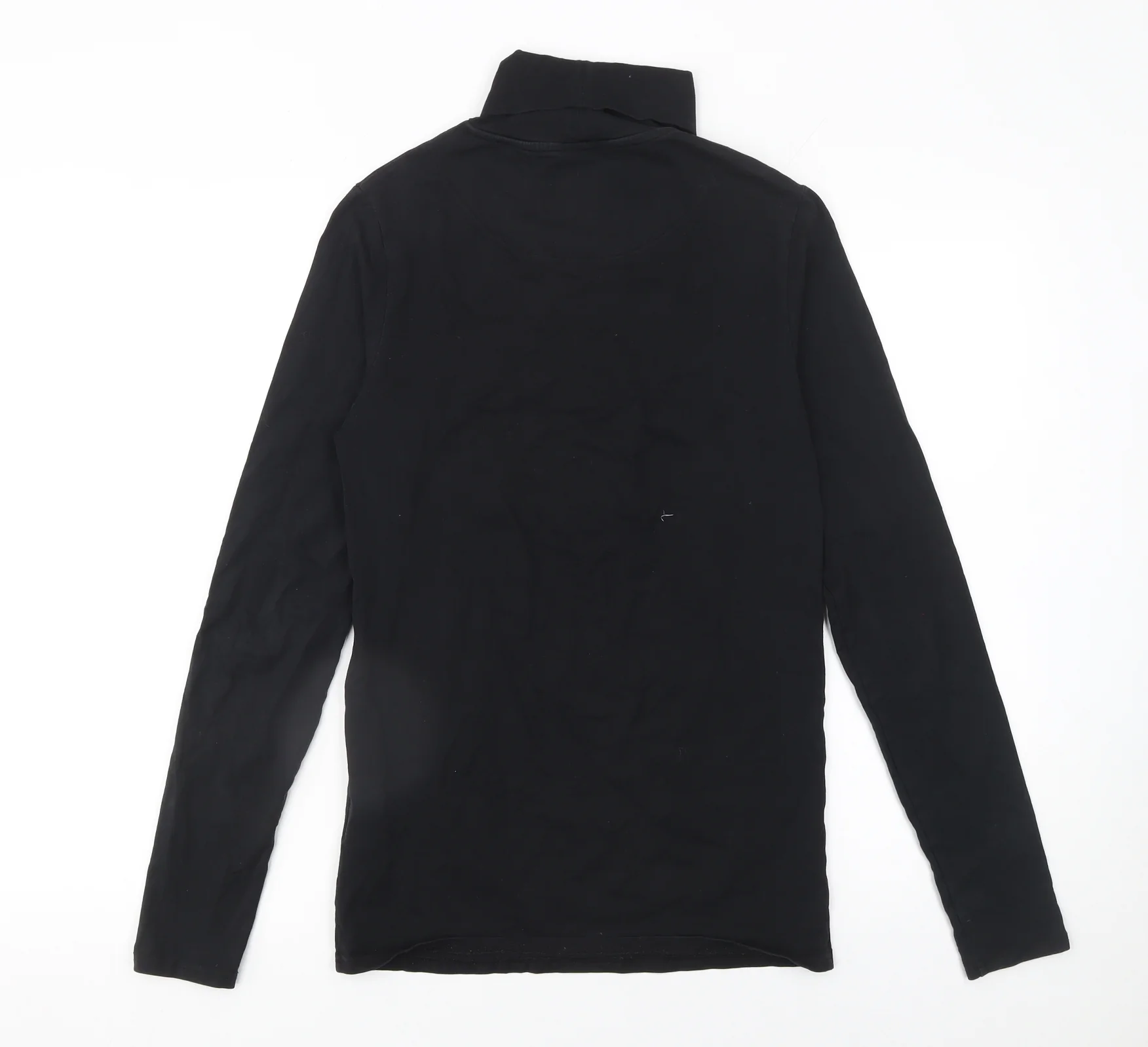 SikSilk Men's Black Roll Neck Long Sleeve Slim Fit T-Shirt XS - Image 3