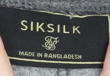 SikSilk Men's Grey Jogger Trousers Size L Elastic Waist - Image 4