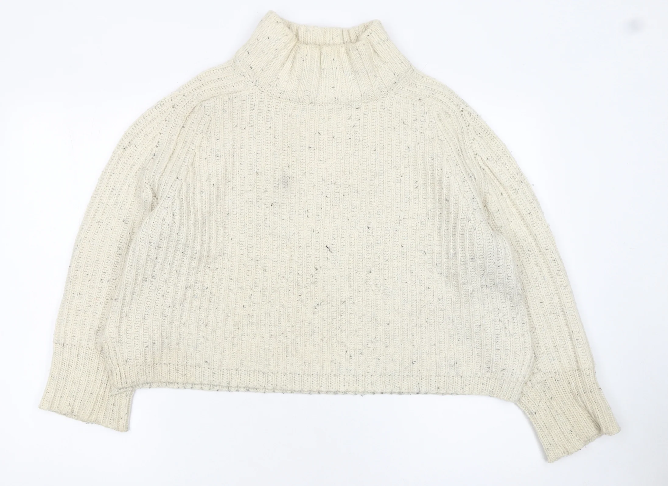 Silence + Noise Womens Ivory Roll Neck Chunky Knit Jumper Size S