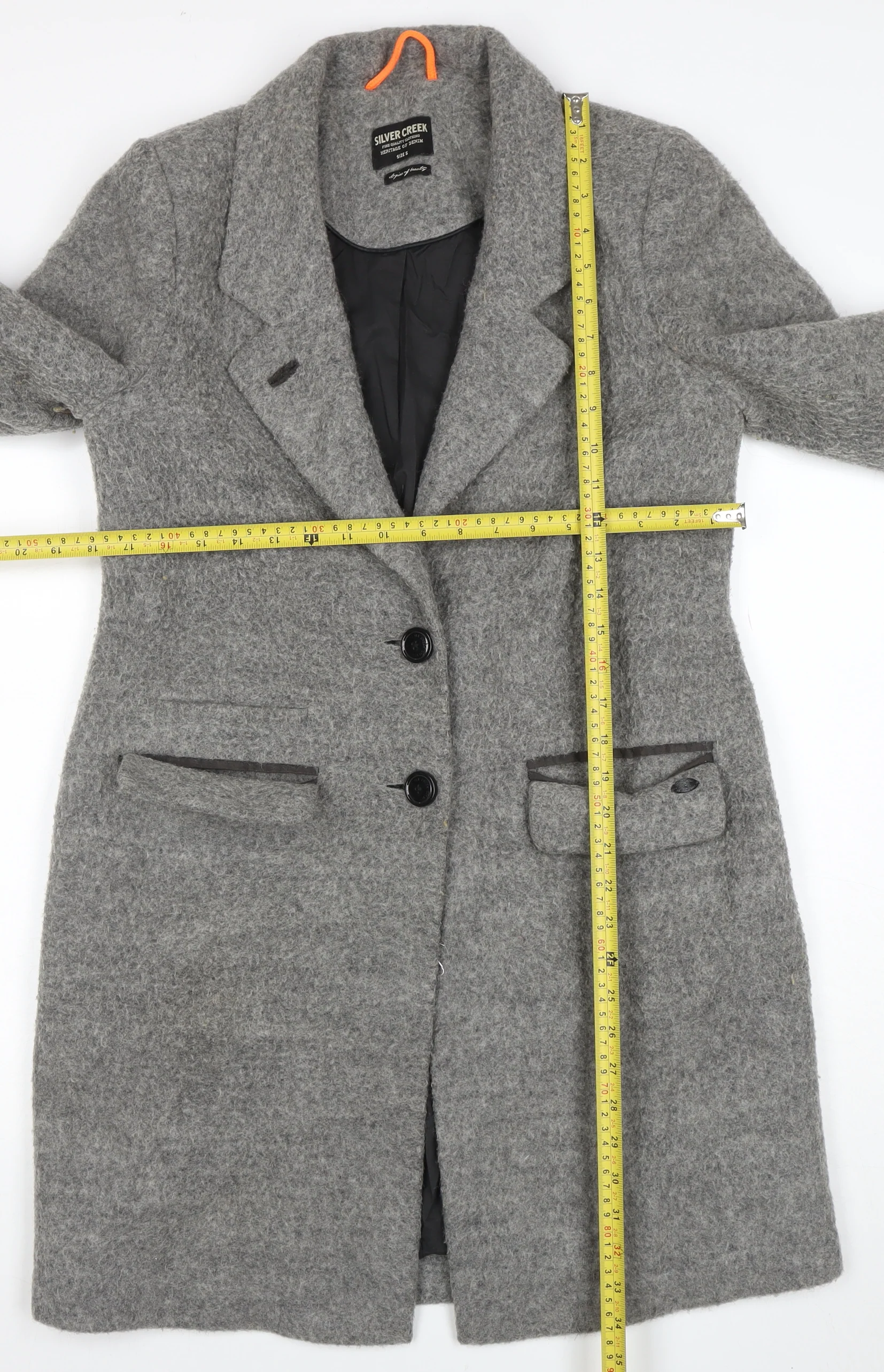 Silver Creek Women's Grey Wool Blend Long Coat Size S - Image 2