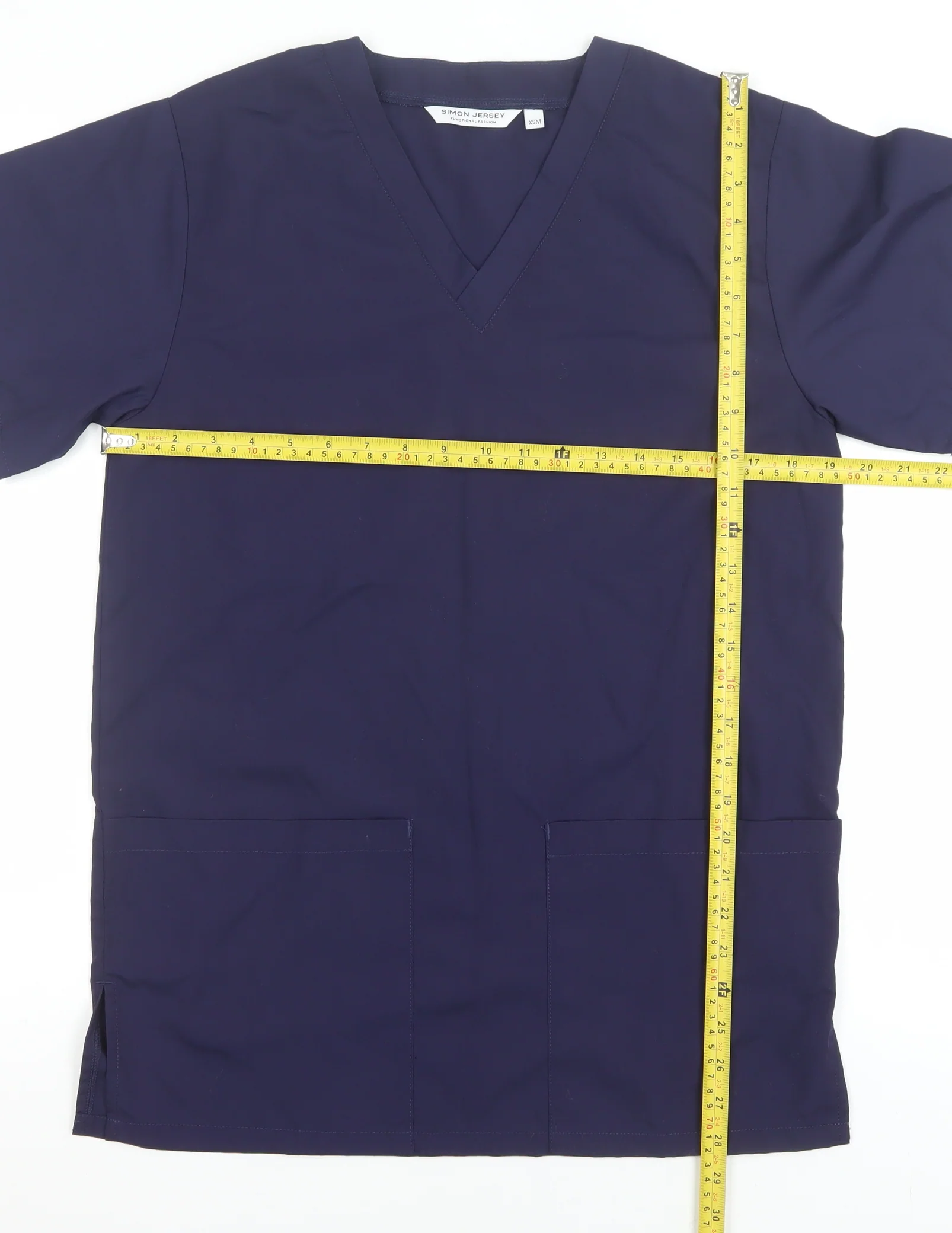 Simon Jersey Women's Blue V-Neck Basic Workwear Top XS - Image 2