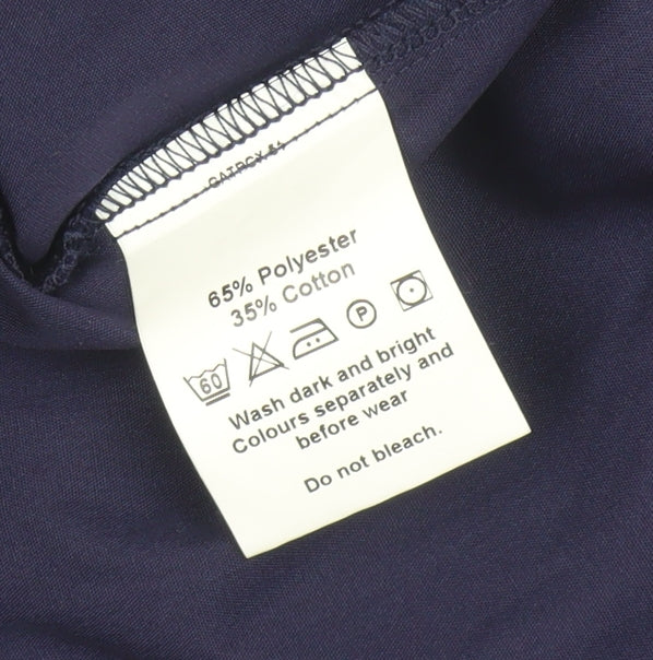 Simon Jersey Women's Blue V-Neck Basic Workwear Top XS - Image 5
