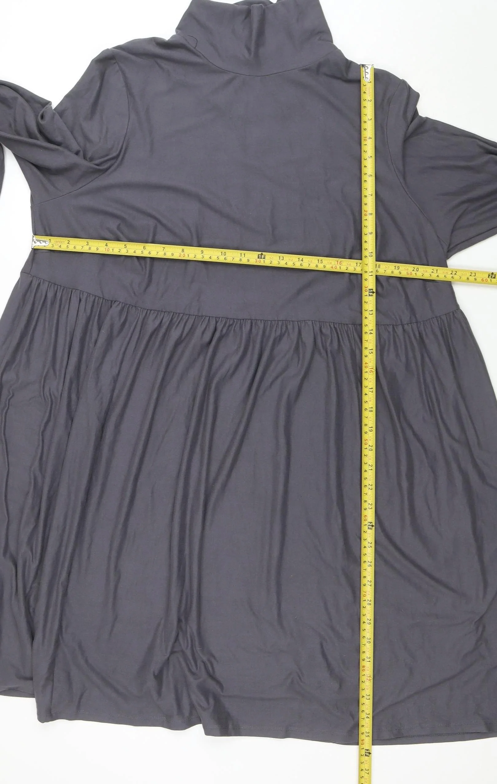 Simply Be Women Grey Size 22 Shift Dress Long Sleeve High Neck - Image 2