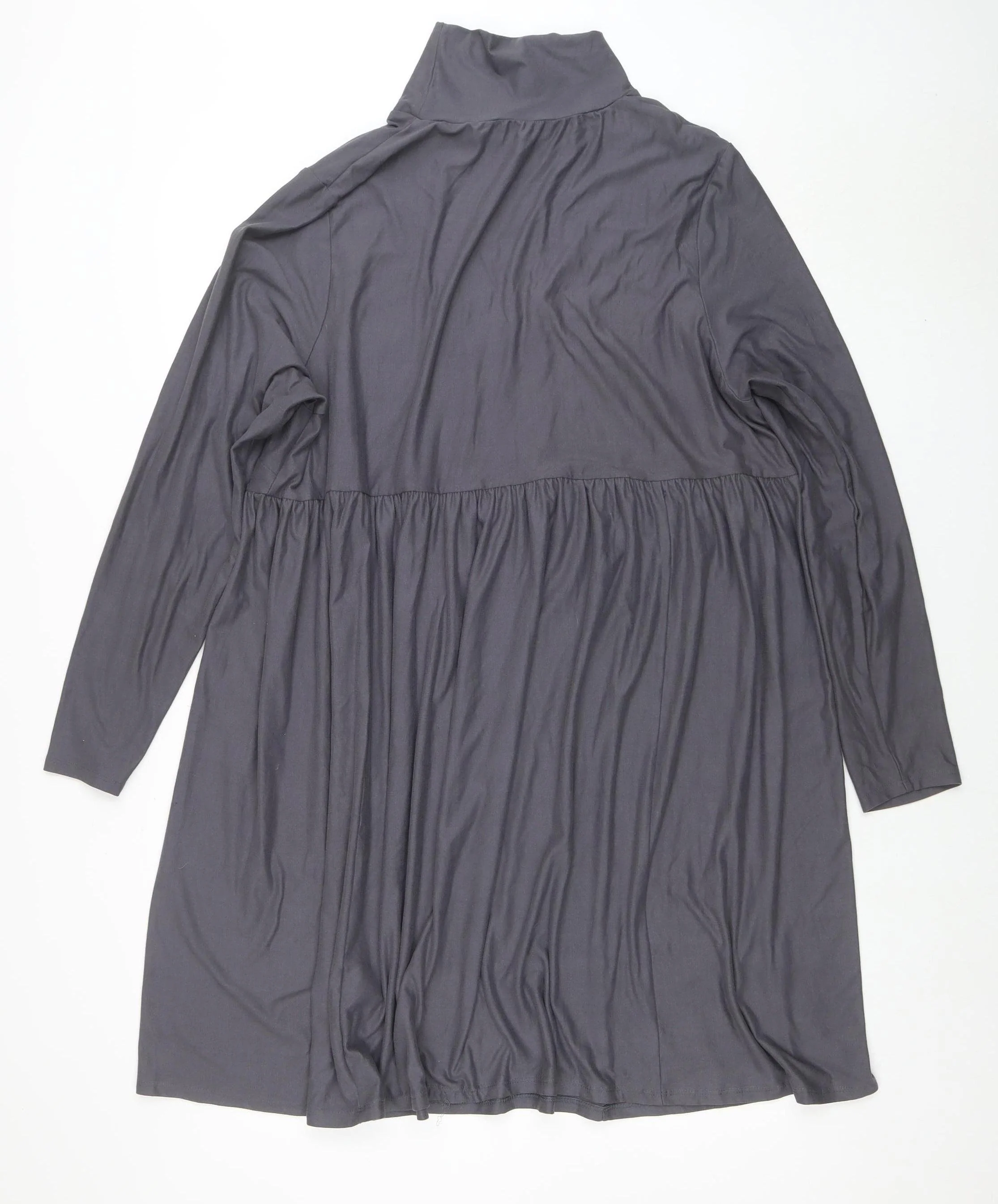 Simply Be Women Grey Size 22 Shift Dress Long Sleeve High Neck - Image 3