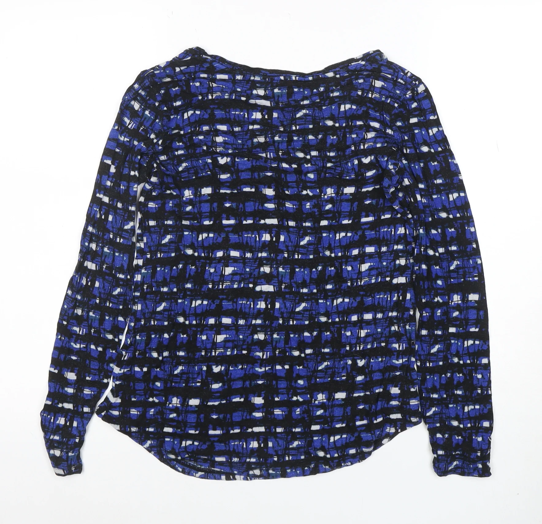 Simply Vera Vera Wang Women's Blue Geometric Long Sleeve Jersey Top Size S - Image 3
