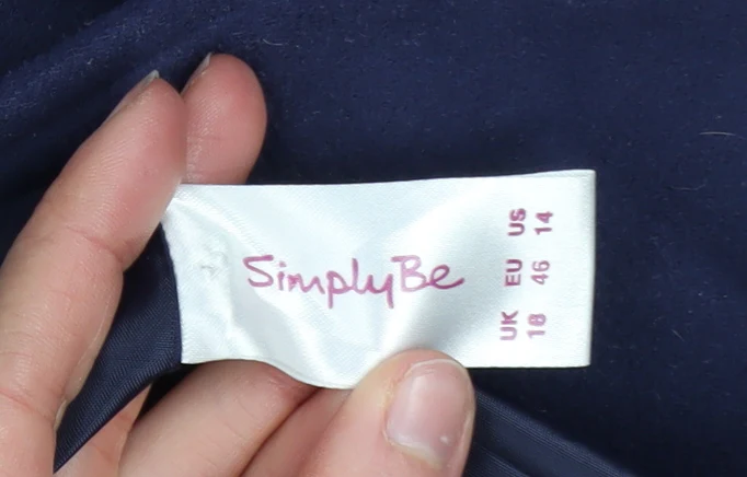SimplyBe Women's Blue & Black Pea Coat Size 18 Classic Mid-Length - Image 4